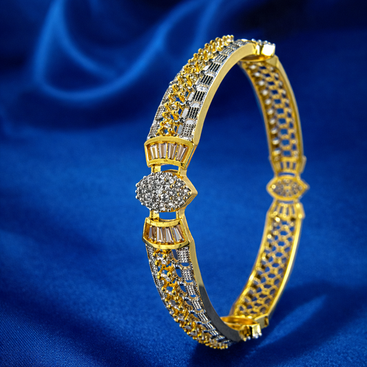 Elegant gold and diamond bangle
