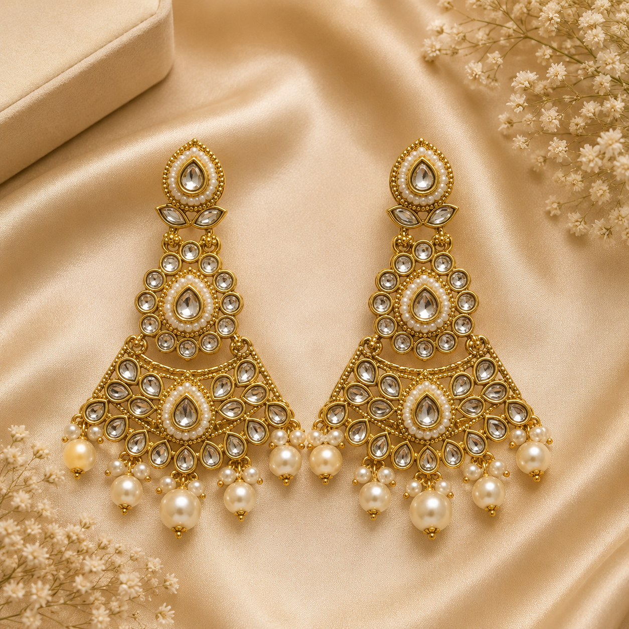 KARATCART Gold-Plated Kundan Studded and Beaded Choker Necklace Set