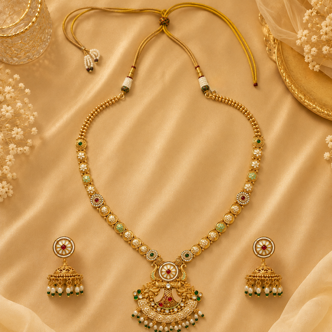 Gold Plated Necklace and Earring Set